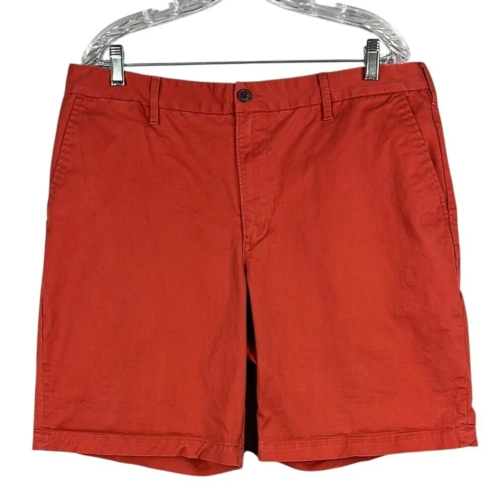 Lands End Casual Chino Shorts Traditional Fit Men's‎ Size 38 Coral Red